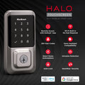 Kwikset Halo Touchscreen Wi - Fi Smart Deadbolt Hardware Lock with Smartkey Satin Nickel