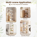 Tangkula 4/5-Tier Solid Wood Bookshelf for Home Office