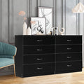 Segmart Black Chest of 4 Drawers, Wood Bedroom Furniture Chest Cabinet with Metal Handles for Kids Room