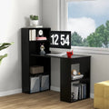 48" Computer Desk with 6-Tier Storage Shelves, 3-in-1 Reversible Writing Desk w/ Bookshelf & CPU Stand, Space-Saving Home Office Workstation
