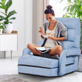 Folding Lazy Sofa Floor Chair with 6-Position Adjustable Backrest, Lumbar Pillow & Armrests, Indoor Chaise Lounge Sofa for Gaming, Living Room