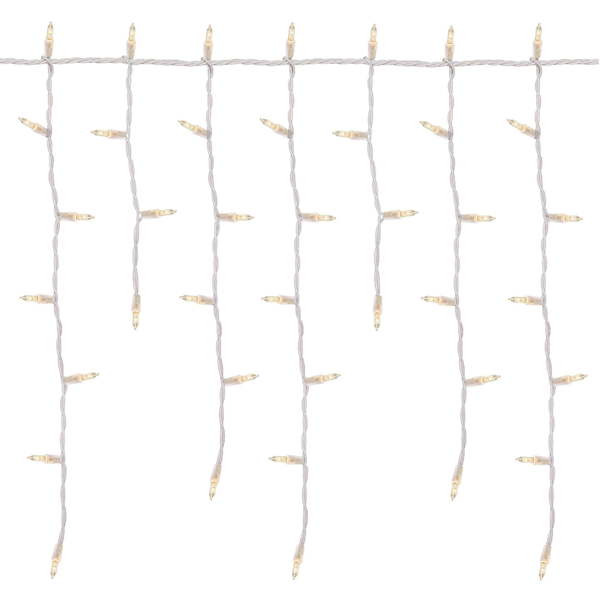 Holiday Time Clear Icicle Christmas Lights with Wire - White - 19 ft