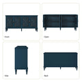 HLR 48" Accent Cabinet with 4 Doors, Vintage Hollow Carving Storage Credenza, Sideboards and Buffets Cabinet for Living Room, Kitchen, Dining Room, Entryway