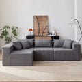 104 - Inch Corduroy Modular L Shaped Sectional Sofa, Luxury Floor Couch Set, Upholstered Indoor Furniture, Foam - Filled Compressed Sofa for Living Room, Bedroom, 4 PC Free Combination ?