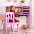 Guidecraft Kids Media Desk and Chair Set - Gray: Kids Desk and Chair Set, Study Table for Kids with Hutch and Shelf, Wood Bedroom Furniture Set