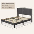 Bedroom Furniture Set - Includes Queen Bed Frame, Nightstands Set of 2, 5 - Drawer Dresser & Double Wide 6 - Drawer Dresser - Modern Storage Solution for Stylish Home Decor, Black